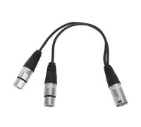 Câble XLR Y Splitter 3 Broches Mâle vers Double Femelle, Adaptateur Microphone Équilibré avec Blindage Double et Connecteurs Dorés pour Systèmes PA et Tables de Mixage (1 pièce)
