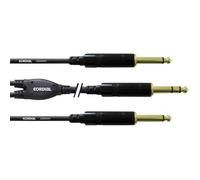 Câble Y audio [1x Jack mâle 6.35 mm - 2x Jack mâle 6.35 mm] Cordial CFY 1.5 VPP noir 1.50 m