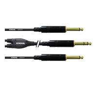 Câble Y audio [1x Jack mâle 6.35 mm - 2x Jack mâle 6.35 mm] Cordial CFY 3 VPP