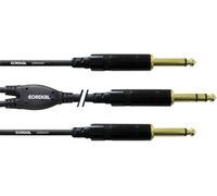 Câble Y audio [1x Jack mâle 6.35 mm - 2x Jack mâle 6.35 mm] Cordial CFY 3 VPP noir 3.00 m