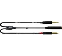 Cordial Adaptateur Y CFY 0,3 KPP - 1x Jack femelle 6,35 mm - 2x Jack mâle 6,35 mm - noir 30 cm