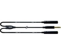 Cordial Câble Y bretelle jack stéréo CFY0.3VKK – 1x mâle 6,35 mm/2x fem. 6,35 mm – 30 cm noir
