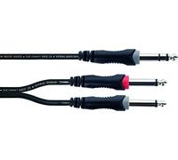 Adaptateur Y Cordial 14876 Jack / Cinch-RCA audio [1x Jack mâle 6,3 mm (stéréo) - 2x Jack mâle 6,3 mm (mono)] 1 m noir gaine en