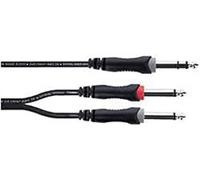 Adaptateur Y Cordial 14878 Jack audio [1x Jack mâle 6,3 mm (stéréo) - 2x Jack mâle 6,3 mm (mono)] 3 m noir gaine en PVC, câble
