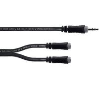 Adaptateur Y Cordial 14883 Jack audio [1x Jack mâle 3.5 mm - 2x Jack femelle 3.5 mm] 0.30 m noir gaine en PVC, câble jumelé