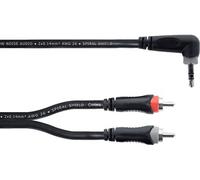 Câble Y Bretelle Mini-jack Stéréo Coudé / 2 RCA 1,5 M Câbles adaptateur