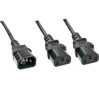 Câble Y LINDY alimentation [1x Secteur mâle C14 - 2x Secteur femelle C13] 1.00 m noir
