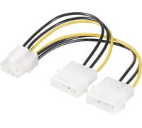 Câble Y Renkforce alimentation [2x Alimentation IDE mâle 4 pôles - 1x PCIe mâle 8 pôles] 0.15 m jaune, noir