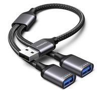 câble Y répartiteur Double USB, Adaptateur 1 mâle vers 2 Femelle Extension Charge données HUB doubleur USB pour Ordinateur Portable Mac Voiture PS5 PS4 pour clé USB Clavier Souris imprimante