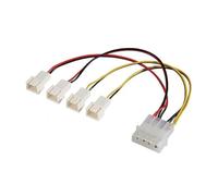 Câble Y ventilateur PC Akasa [4x ventilateur PC mâle 3 pôles - 1x alim IDE mâle 4 pôles] 0.15 m