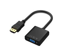 Cableader Adaptateur HDMI vers VGA 1080P, HDMI mâle vers VGA Femelle avec Audio pour Ordinateur Portable, PC, Ordinateur de Bureau, TV, Xbox, etc. Noir