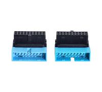 cablecc 1 lot d'extension USB 3.0 20 broches vers le bas et vers le haut coudé à 90 degrés mâle vers femelle adaptateur pour carte mère bleu