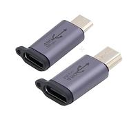 cablecc 2 pcs/lot 480Mbps USB2.0 Type C à Micro Mini USB Femelle à Mâle Données Adaptateur de Puissance Réversible Design avec Trous de Chaîne