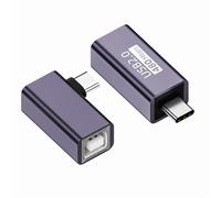 cablecc 2 pièces/lot adaptateur d'extension USB 2.0 B Type femelle à type-c mâle coudé et droit pour imprimante disque de téléphone