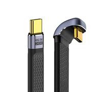 cablecc 240W Type-C USB-C mâle à mâle USB4 40Gbps 100W 8K plat mince FPC données en face du câble coudé arrière en forme de U