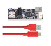 cablecc 5 Gbps Dual Ports Type-C USB-C & 19/20 broches vers USB 3.0 20 broches & Type E femelle PCBA Type Adaptateur répartiteur HUB