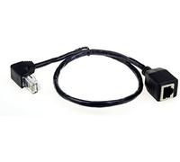 Cablecc 8P8C FTP STP UTP Cat 5e Male to Female 90 Degree Angled Ethernet LAN Network Extension Cable 50cm