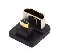 cablecc Adaptateur convertisseur micro HDMI 1.4 mâle vers HDMI femelle de type D vers l'arrière en forme de U opposé à l'arrière