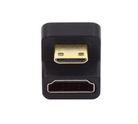 cablecc Adaptateur convertisseur mini HDMI 1.4 mâle vers HDMI femelle coudé à 360 degrés vers le bas opposé en forme de U