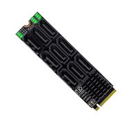 Cablecc Adaptateur convertisseur NVME M-Key PCI Express NGFF M.2 vers 9 ports SATA 3.0 Carte d'extension 2280 pour ordinateur NAS 6 Gbps