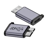 cablecc Adaptateur d'alimentation de données USB 3.0 type C femelle vers USB 3.0 micro mâle 10 Gbit/s pour disque SSD d'ordinateur portable
