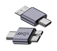 cablecc Adaptateur d'alimentation de données USB-C type C femelle vers USB 3.0 micro mâle pour disque SSD d'ordinateur portable
