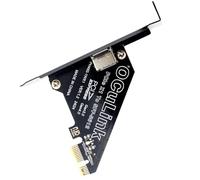 cablecc Adaptateur de carte d'extension Oculink SFF-8611/8612 vers PCI Express 4.0 X1 avec support de fente 8 cm/12 cm, noir