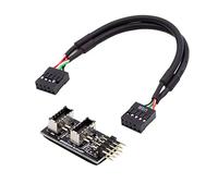 cablecc Adaptateur d'extension de câble double USB 3.1 Key-A Type-E vers USB 2.0 9 broches 10 broches pour carte mère