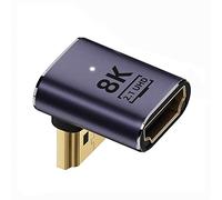 cablecc Adaptateur d'extension HDMI mâle vers HDMI 2.1 Femelle à Profil Bas Vertical à 90 degrés UHD coudé vers Le Bas, Compatible HDTV 8K 60 Hz