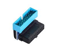 Cablecc Adaptateur d'extension USB 3.0 20 broches mâle vers femelle coudé à 90 degrés vers le haut pour câble de carte mère