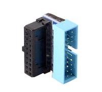 cablecc Adaptateur d'extension USB 3.0 20 broches mâle vers femelle coudé vers le haut à 90 degrés pour carte mère (angle haut)