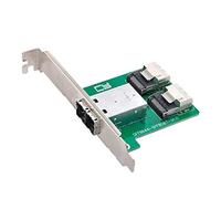 Cablecc Adaptateur femelle Dual Ports Mini SAS HD SFF-8644 vers Mini SAS SFF-8087 PCBA avec support Low Profile