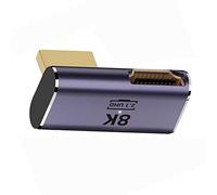 Cablecc Adaptateur HDMI mâle vers HDMI 2.1 femelle à profil bas vertical à angle droit de 90 degrés vers le haut pour extension UHD, compatible 8K 60hz HDTV