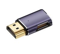 Cablecc Adaptateur HDMI mâle vers HDMI 2.1 femelle plat à angle droit de 90 degrés horizontal UHD supportant 8K 60hz HDTV