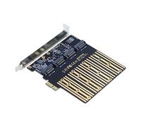 Cablecc Adaptateur PCI-E 1X vers quatre NGFF B/M-Key SSD carte mère de bureau compatible avec 4x/8x/16x