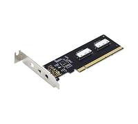 cablecc Adaptateur PCIE PCI-Express 16x vers Dual Oculink SFF-8612 SFF-8611 8X VROC pour carte graphique SSD carte mère