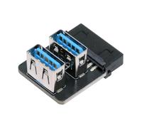 cablecc Adaptateur USB 3.0 pour carte mère 19/20 broches vers 10 Gbit/s double USB 3.0 Type-A à angle inversé vertical