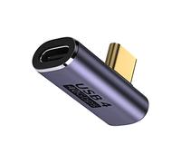 cablecc Adaptateur vidéo USB 4 Type C mâle vers Femelle à Angle Droit 100 W pour Ordinateur Portable et téléphone Portable 40 Gbit/s