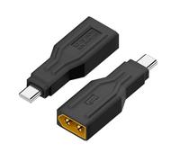 cablecc Adaptateur XT60 Entrée mâle Protocole SC100 vers Sortie mâle Type-C Adaptateur de Charge Rapide pour Batterie RC Lipo Quadcopter Téléphone Portable