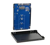 cablecc B+M Clé Socket 2 M.2 NGFF (SATA) SSD vers 2.5 SATA Adaptateur Carte Adaptateur avec Boîtier en Métal Noir