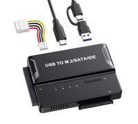 cablecc Boîtier externe PCBA USB 3.0 USB-C vers double M.2 NVME M-Key M.2/2.5 3,5" SATA/40 broches IDE SSD externe PCBA