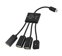 Cablecc Câble adaptateur micro USB OTG 3 ports avec alimentation pour téléphone portable et tablette Galaxy S5 i9600 Note3 N9000