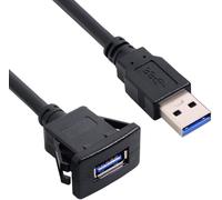 Cablecc Câble auxiliaire USB 3.0 étanche pour Tableau de Bord 1 m