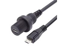 cablecc Câble d'alimentation et de données micro USB 2.0 étanche à l'eau et à la poussière 480 Mbps 5 broches mâle vers femelle 1 m