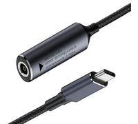 cablecc Câble d'alimentation PD9V 5V 20V7A DC Jack 7.4X5.0mm Entrée vers USB-C Type-C 140W Câble de charge pour ordinateur portable Téléphone 18cm