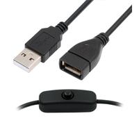 cablecc Câble de commutation USB 2.0 avec bouton marche/arrêt USB Type-A mâle vers femelle pour lampe de bureau CC 5 V