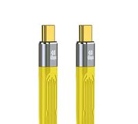 cablecc Câble de données FPC plat fin type C mâle vers mâle USB4 40 Gbit/s 100 W 8K pour ordinateur portable et téléphone Jaune 13 cm