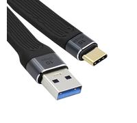 Cablecc Câble de données FPC plat plat et fin 10 Gbit/s USB 3.1 type C vers USB 3.0 type A mâle pour ordinateur portable et téléphone