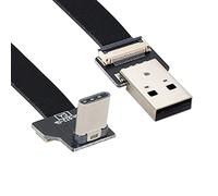 cablecc Câble de données plat et fin USB 2.0 type A mâle vers USB-C mâle coudé vers le haut pour FPV, disque et téléphone 100 cm