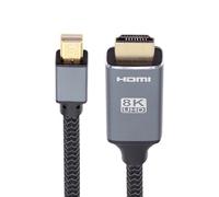 cablecc Câble de moniteur 8K 60 Hz Mini DP vers HDMI mâle Mini DisplayPort 1.4 vers HDMI 2.0 Display UHD 4K 1,8 m